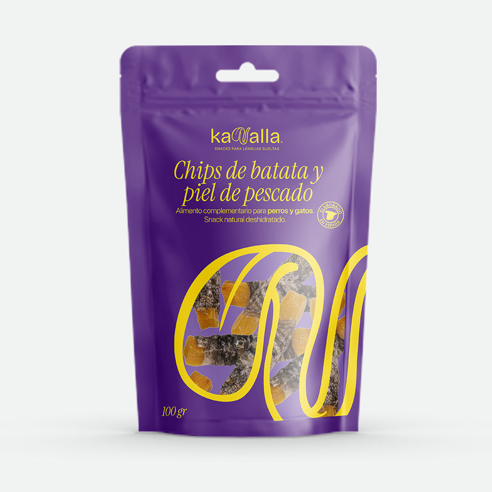 Kanalla Chips de batata y piel de pescado - 100 gr.