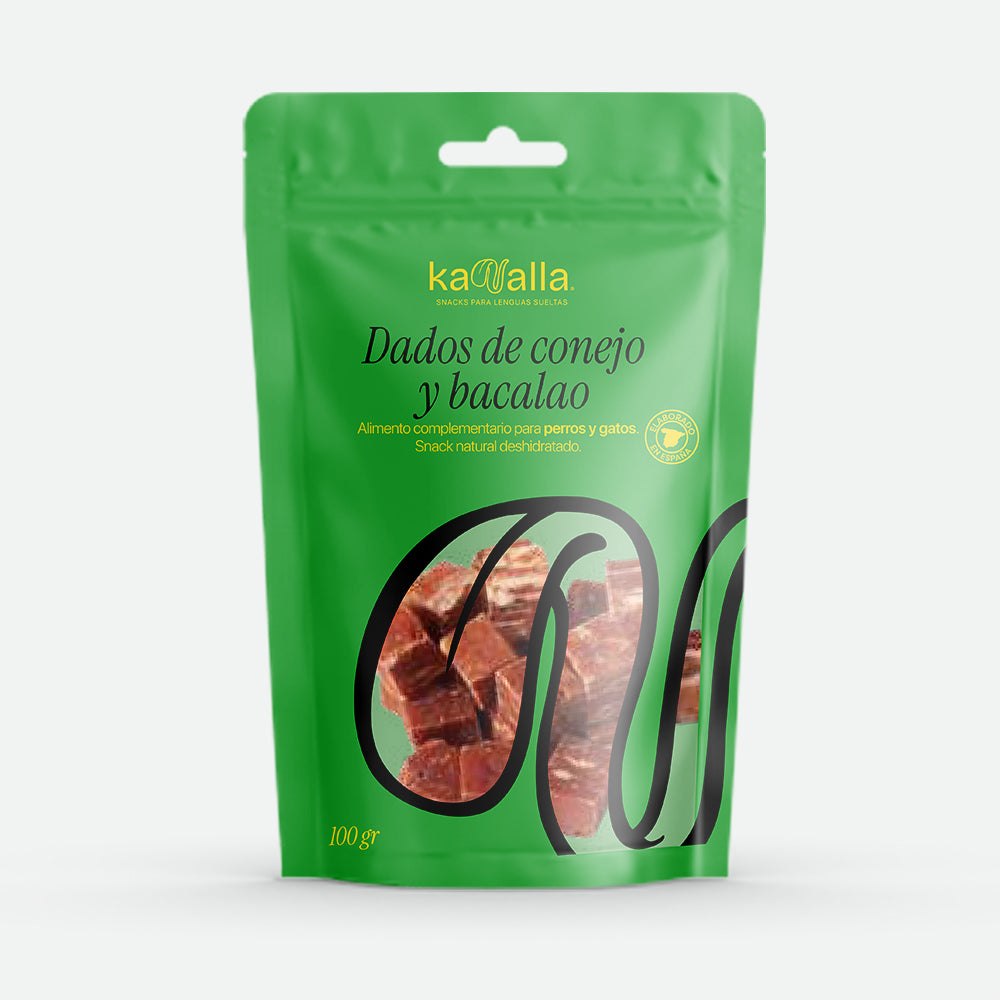 Kanalla Dados de conejo y bacalao - 100 gr.