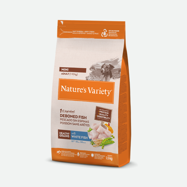Nature's Variety Healthy Grains Adult Mini White Fish - 1,5 kg