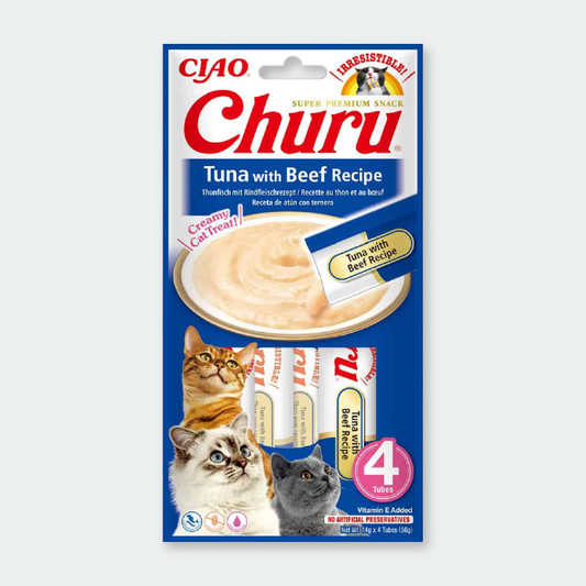 Churu Receta de atún con ternera - 4 x 14 gr.