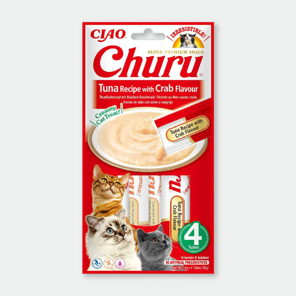 Churu Receta de atún con cangrejo - 4 x 14 gr.