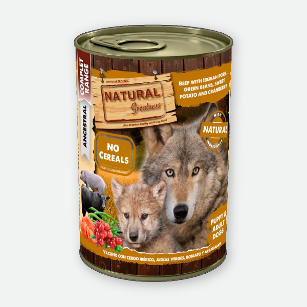Natural Greatness Vacuno y cerdo ibérico con judías verdes - 400 gr.