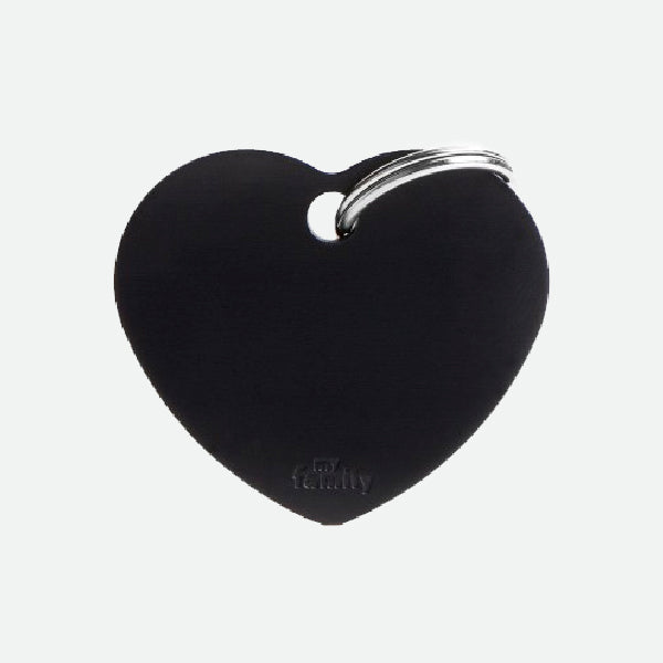Placa identificativa Myfamily Black Big Heart