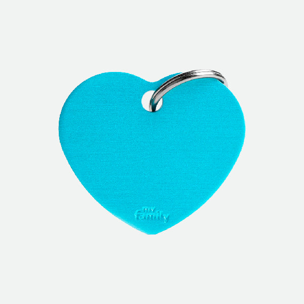 Placa identificativa Myfamily Light Blue Big Heart