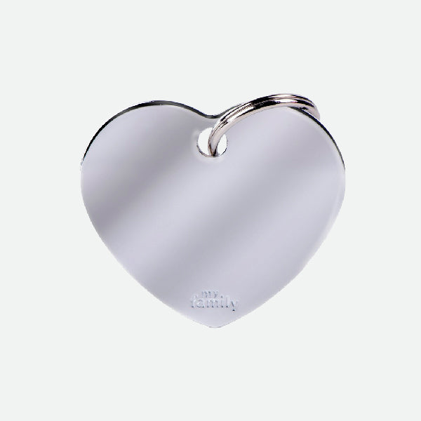 Placa identificativa Myfamily Silver Big Heart