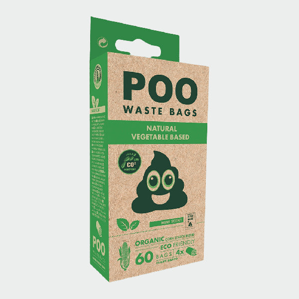 M-PETS POO Bolsas higiénicas ecológicas sin fragancia - 60 bolsas
