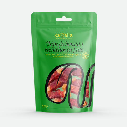 Kanalla Chips de boniato envueltos en pato - 100 gr.