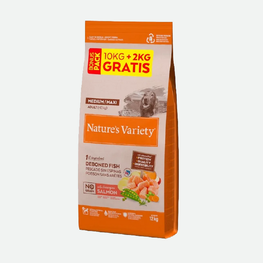 Nature's Variety No Grain Adult Medium/Maxi Norwegian Salmon - 10 +2 kg