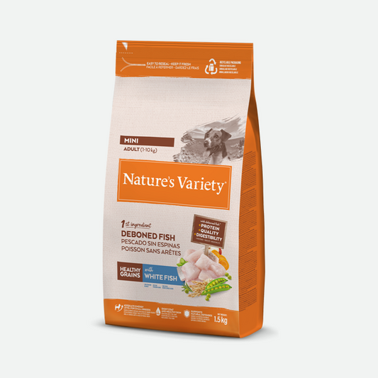 Nature's Variety Healthy Grains Adult Mini White Fish - 1,5 kg