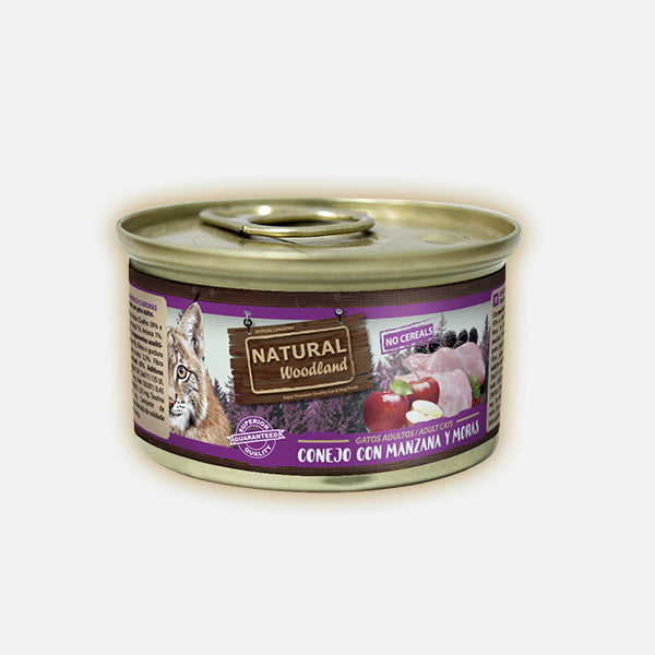Natural Woodland Conejo con manzana y moras - 85 gr.