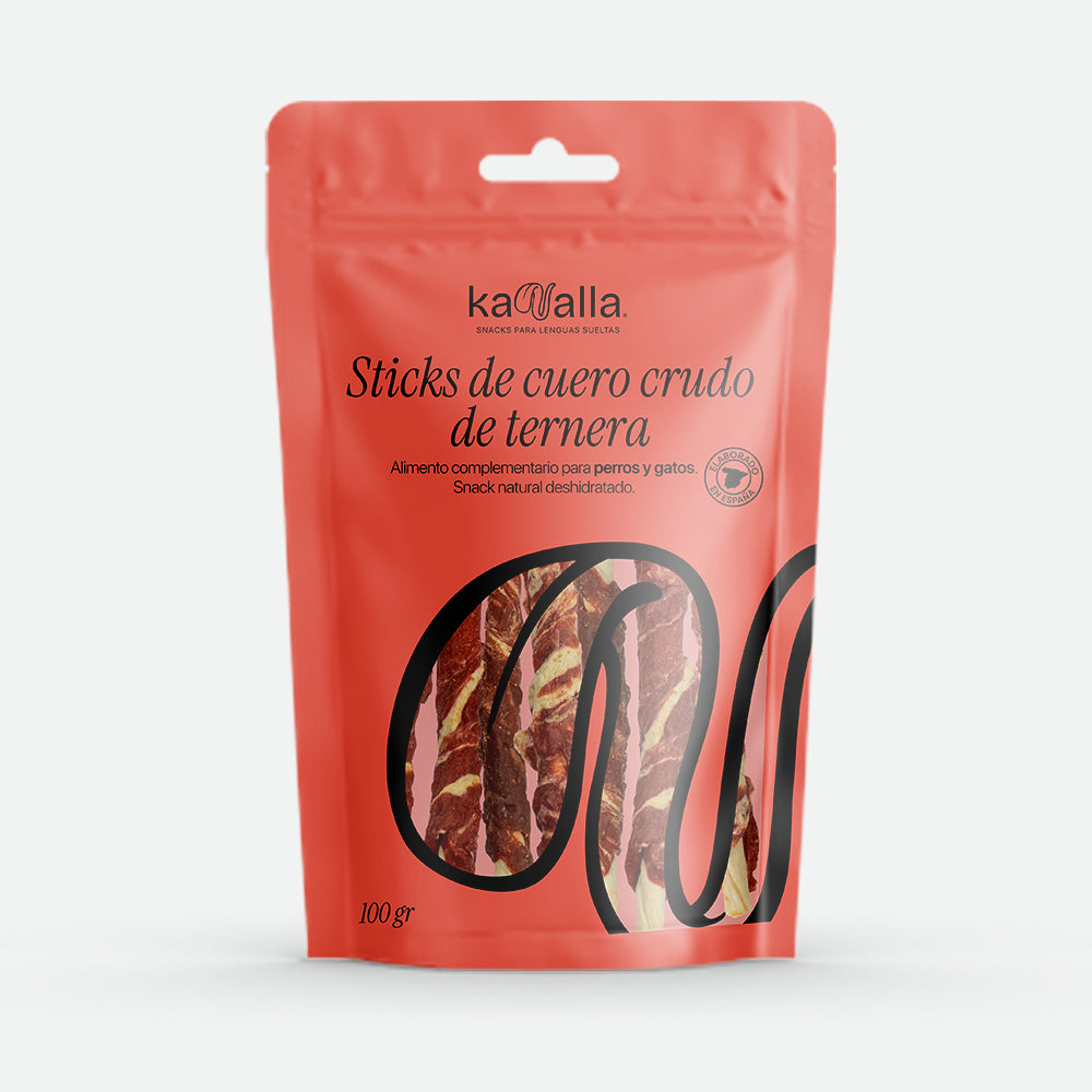 Kanalla Sticks de cuero crudo de ternera - 100 gr.