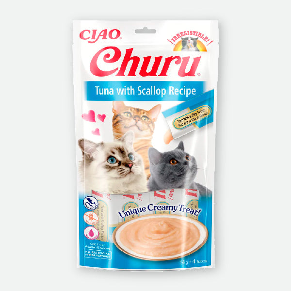 Churu Receta de atún con vieira - 4 x 14 gr.