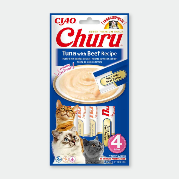 Churu Receta de atún con ternera - 4 x 14 gr.