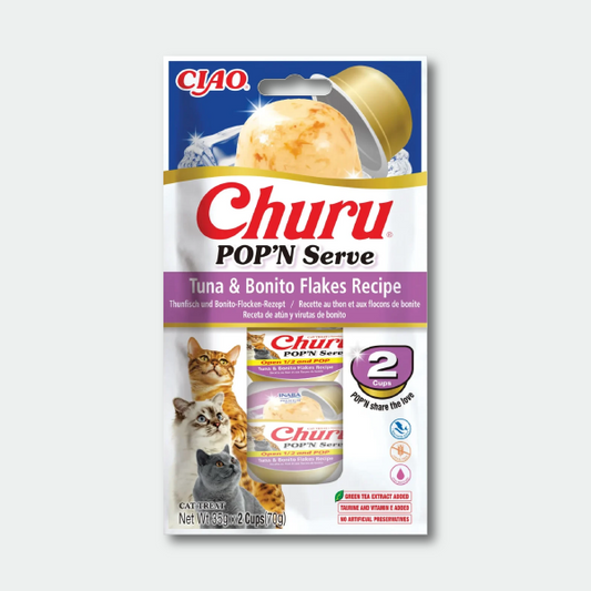 Churu POP'N SERVE Atún con Copos de Bonito 2 x 35 g