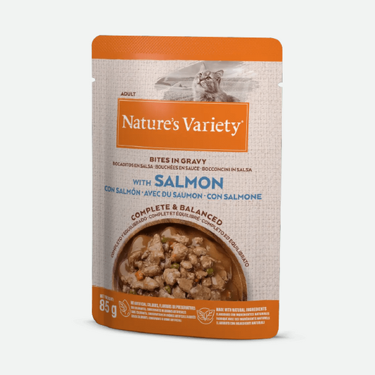 Nature's Variety Bocaditos en salsa con salmón - 85 gr.