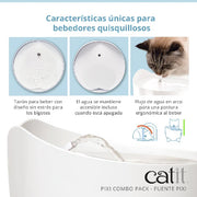 Catit PIXI Combo Fuente para Gatos 2,5 L y comedero - Rosa
