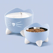Catit PIXI Combo Fuente para Gatos 2,5 L y comedero - Azul