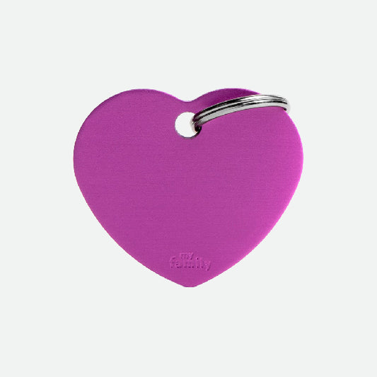 Placa identificativa Myfamily Purple Big Heart