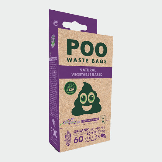 M-PETS POO Bolsas higiénicas ecológicas olor lavanda - 60 bolsas
