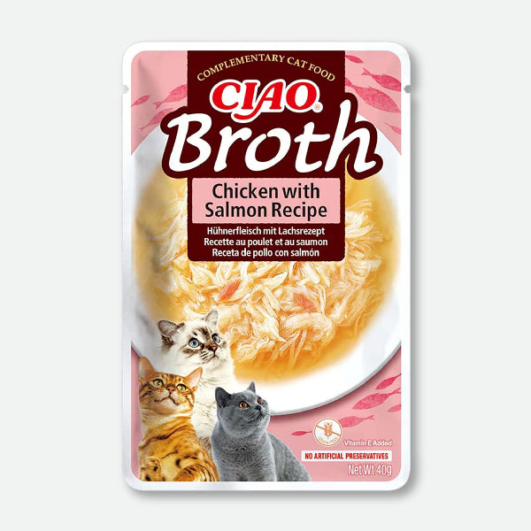 Ciao Broth Caldo con pollo y salmón - 40 gr.